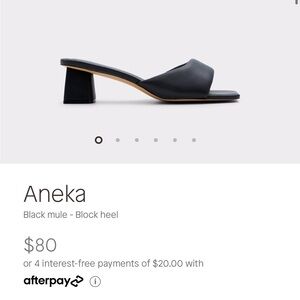 Also Aneka black block mule heel